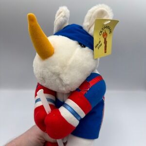 Sugar Loaf Olympians Hockey Player Rhino Plush Vintage Stuffed Animal 1991 NEW